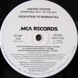 Justice System – Dedication To Bambaataa (1994, Vinyl) - Discogs