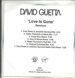 David Guetta - Love Is Gone (Remixes) album cover