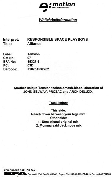 télécharger l'album Responsible Space Playboys - Alliance