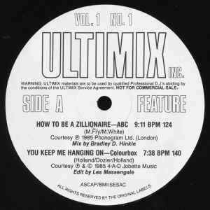 Ultimix Volume 1 Number 1 (1986, Vinyl) - Discogs