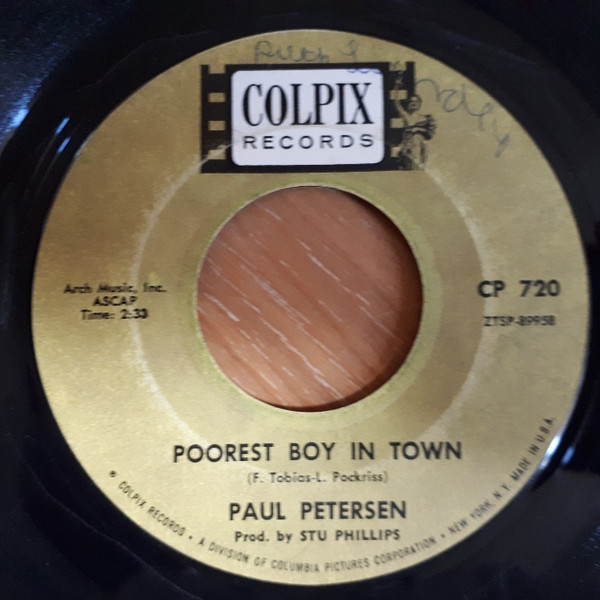 Paul Petersen – Poorest Boy In Town / She Rides With Me (1964