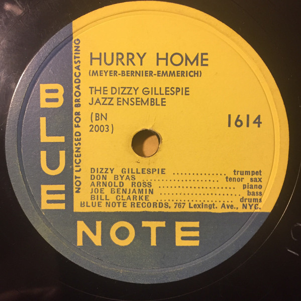 The Dizzy Gillespie Jazz Ensemble – Hurry Home / Afro Paris (1952