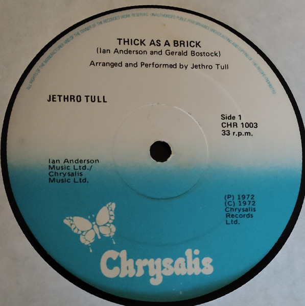 Jethro Tull – Thick As A Brick (Vinyl) - Discogs