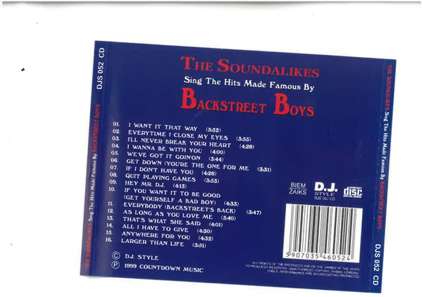 baixar álbum The Soundalikes - Sing The Hits Made Famous By Backstreet Boys