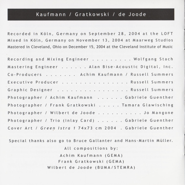 télécharger l'album Kaufmann Gratkowski De Joode - Unearth