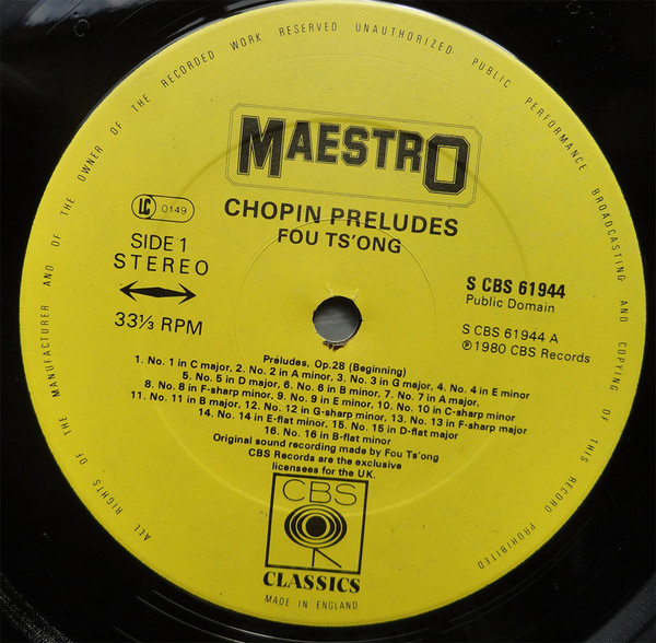 ladda ner album Frédéric Chopin Fou Ts'Ong - 1810 1849 Préludes Op 28 45 Posth