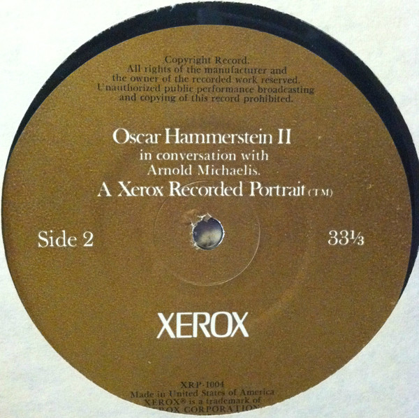 baixar álbum Oscar Hammerstein II In Conversation With Arnold Michaelis - A Xerox Recorded Portrait