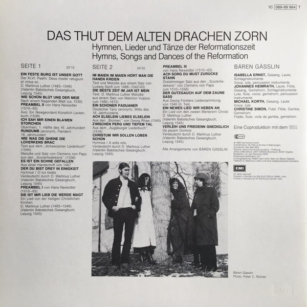 baixar álbum Bären Gässlin - Das Thut Dem Alten Drachen Zorn