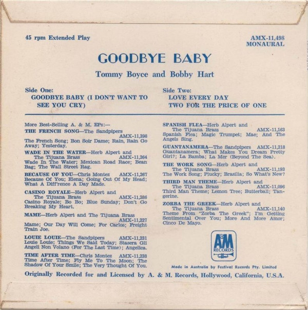 lataa albumi Tommy Boyce And Bobby Hart - Goodbye Baby