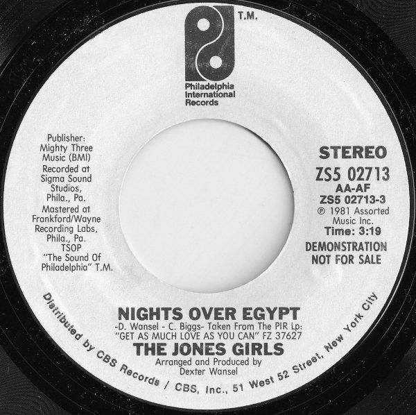 The Jones Girls – Nights Over Egypt (1981, Vinyl) - Discogs