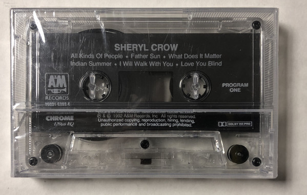 Sheryl Crow – Sheryl Crow (1992, Cassette) - Discogs