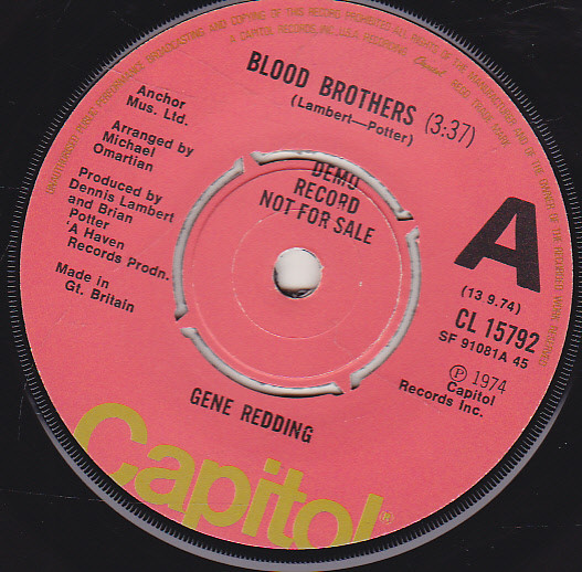 Gene Redding – Blood Brothers (1974, Vinyl) - Discogs