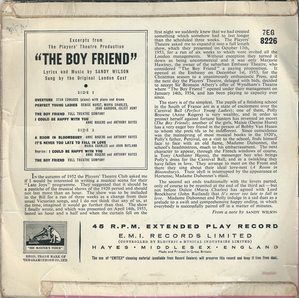 télécharger l'album The Boy Friend Original London Cast - Excerpts From The Boy Friend