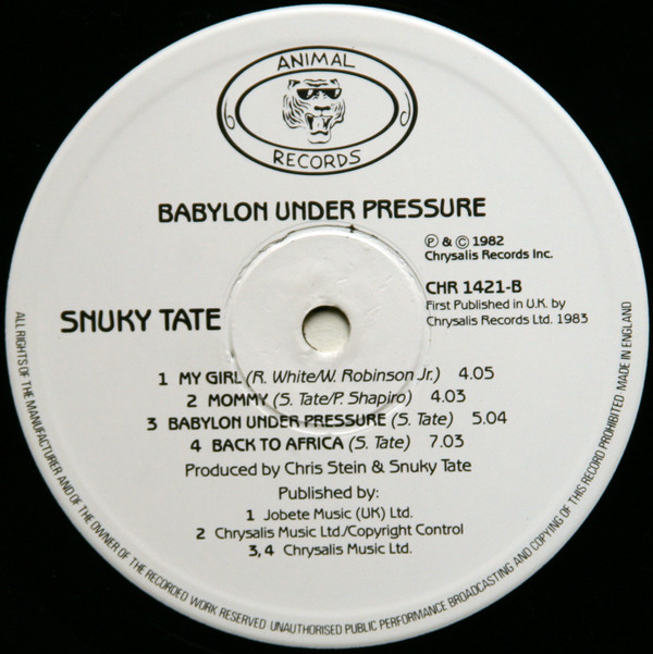 Snuky Tate - Babylon Under Pressure | Animal Records (CHR 1421) - 4