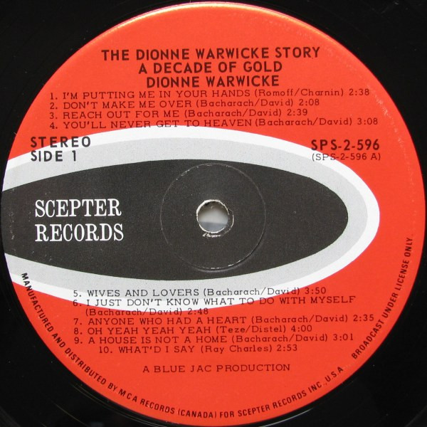 Dionne Warwicke - A Decade Of Gold (The Dionne Warwicke Story) | Scepter Records (SPS 2-596) - 4