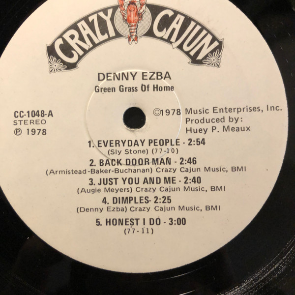 DENNY EZBA: green grass of home CRAZY CAJUN 12 LP 33 RPM