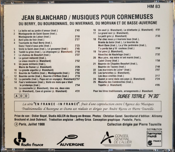 lataa albumi Jean Blanchard - Musiques Pour Cornemuses