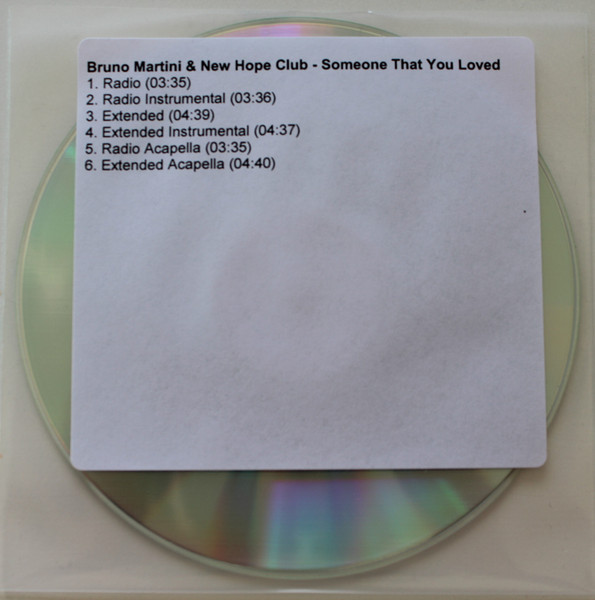 Bruno Martini & New Hope Club – Someone That You Loved (2019, CDr) - Discogs