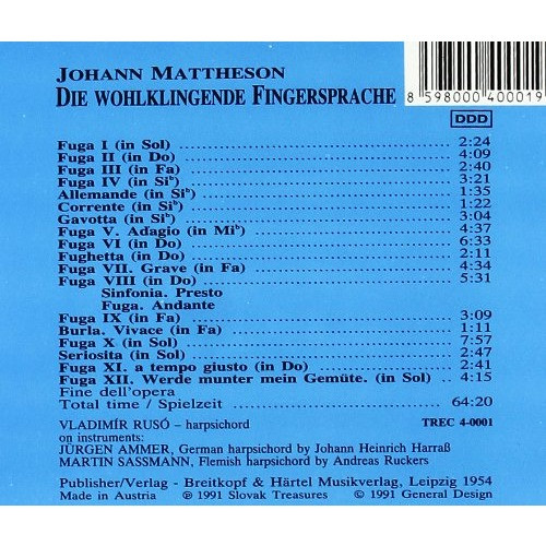 baixar álbum Mattheson Vladimír Rusó - Die Wohlklingende Fingersprache