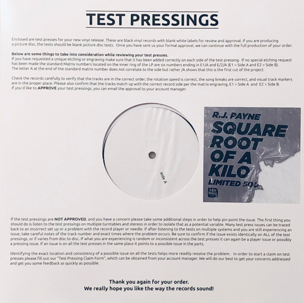 RJ Payne – The Square Root Of A Kilo (2019, Vinyl) - Discogs