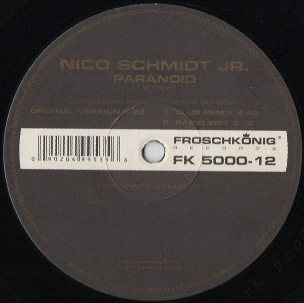 descargar álbum Nico Schmidt Jr - Paranoid