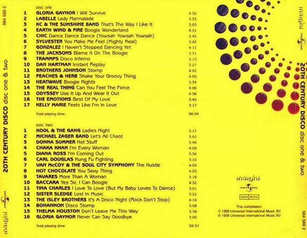 ladda ner album Various - 20th Century Disco Disc One Two