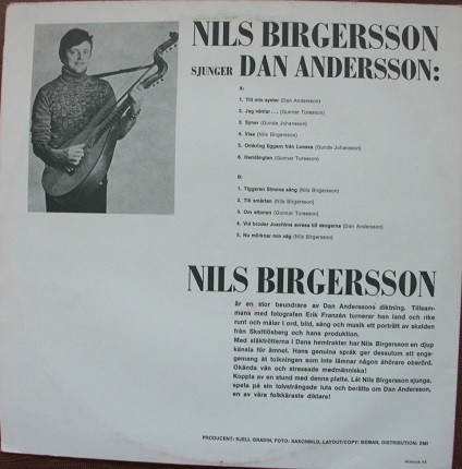 télécharger l'album Nils Birgersson - Nils Birgersson Sjunger Dan Andersson