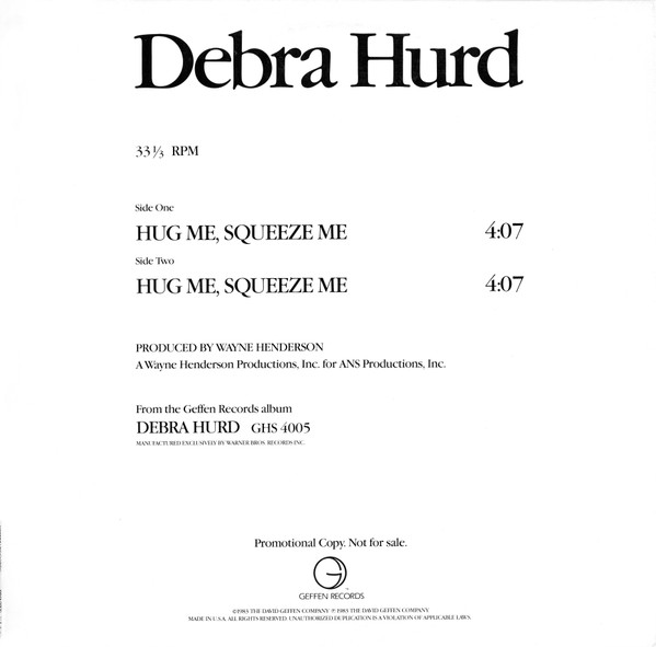 Debra Hurd – Hug Me, Squeeze Me (1983, Vinyl) - Discogs