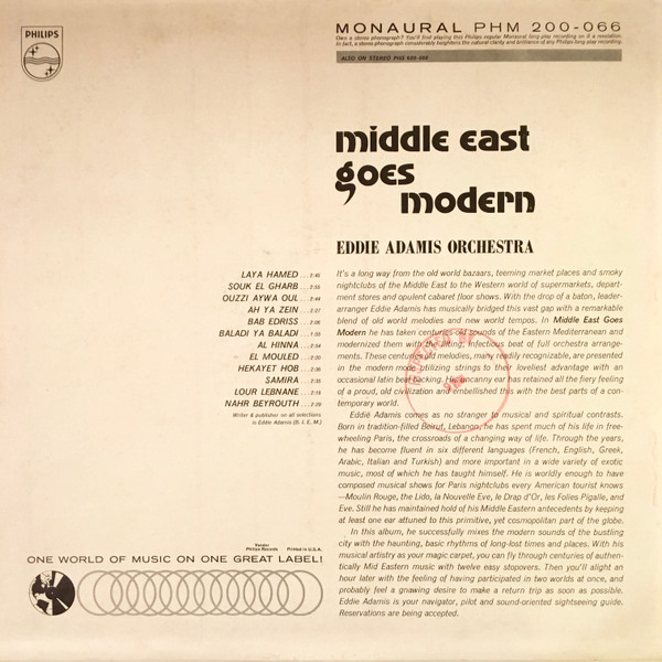 last ned album Eddie Adamis Orchestra - Middle East Goes Modern