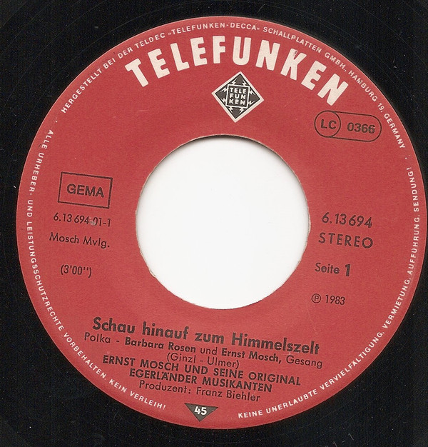 télécharger l'album Download Ernst Mosch Und Seine Original Egerländer Musikanten - Schau Hinauf Zum Himmelszelt Egerländer Trachtenpolka album
