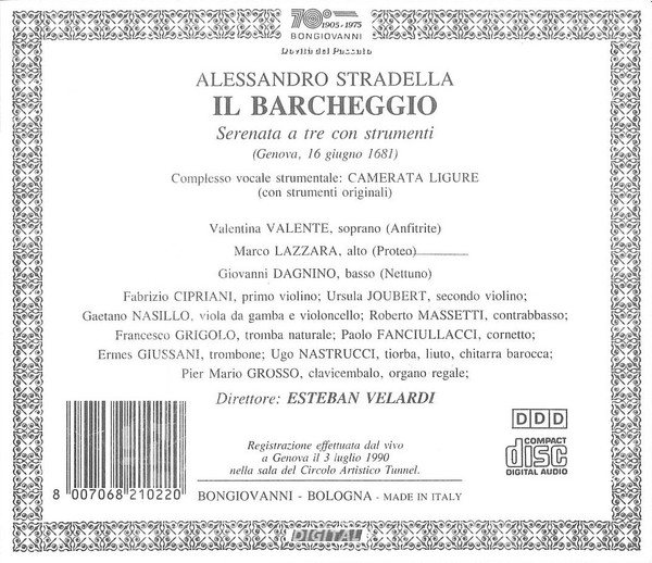 ladda ner album Alessandro Stradella, Camerata Ligure, Esteban Velardi - Il Barcheggio Serenata A Tre Con Strumenti