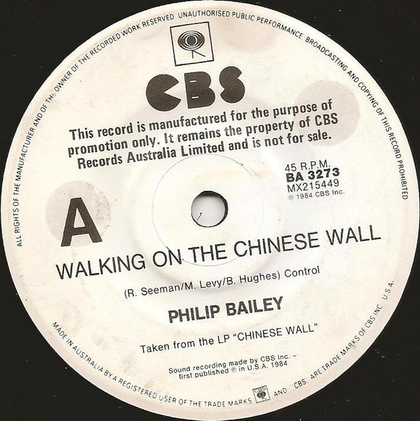 BAILEY,PHILIP - Chinese Wall / Inside -  Music