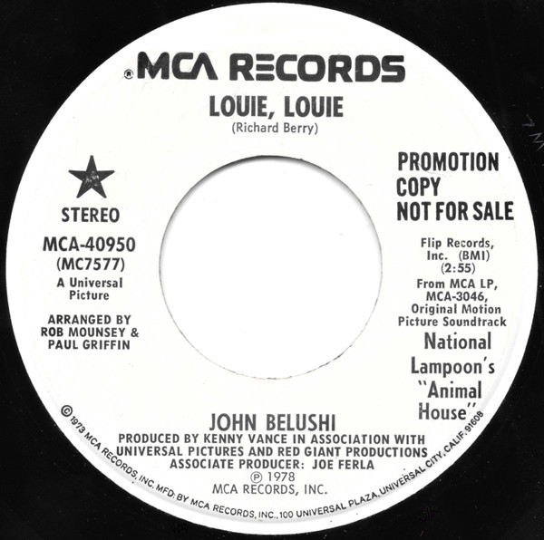 John Belushi – Louie, Louie (1978, Vinyl) - Discogs