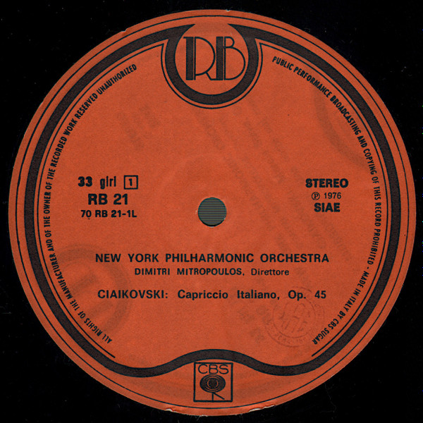télécharger l'album The New York Philharmonic Orchestra Directed By Dimitri Mitropoulos - Capriccio Italiano Marcia Slava Una Notte Sul Monte Calvo