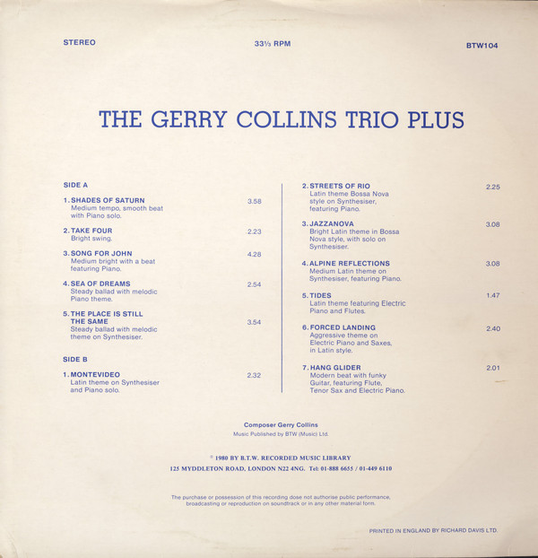 last ned album The Gerry Collins Trio Plus - The Gerry Collins Trio Plus