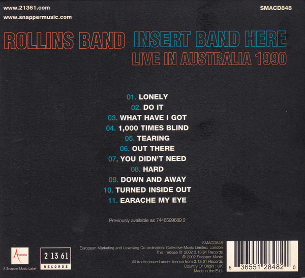 ladda ner album Rollins Band - Insert Band Here Live In Australia 1990