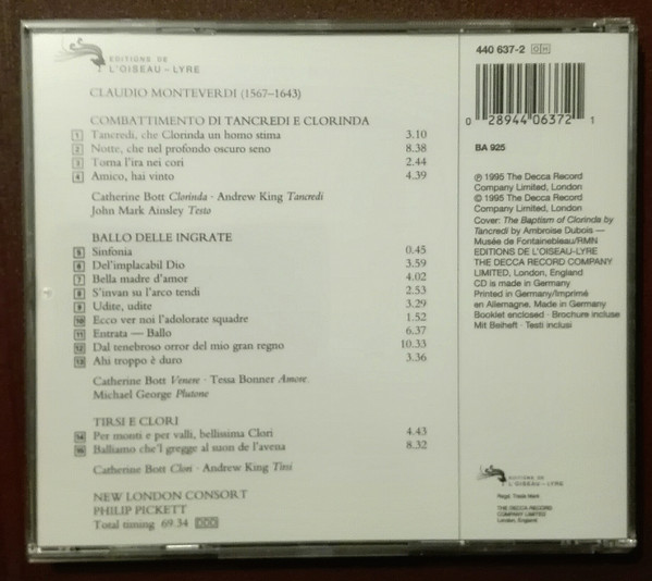ladda ner album Monteverdi Philip Pickett, New London Consort - Combattimento di Tancredi E Clorinda Ballo Delle Ingrate