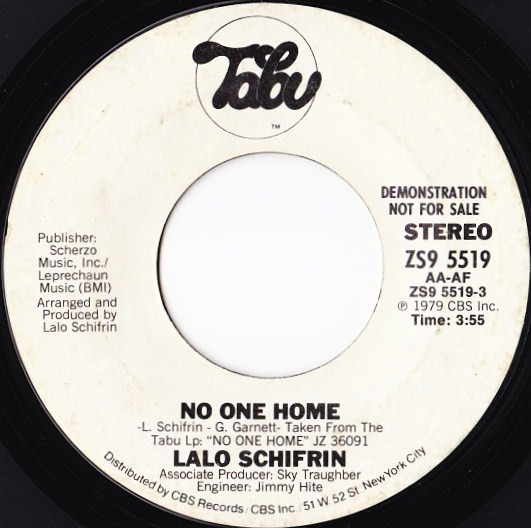 Lalo Schifrin – No One Home (1979, Vinyl) - Discogs