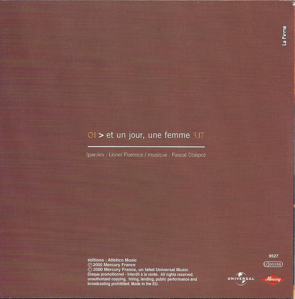 Florent Pagny – Et Un Jour, Une Femme (2000, CD) - Discogs