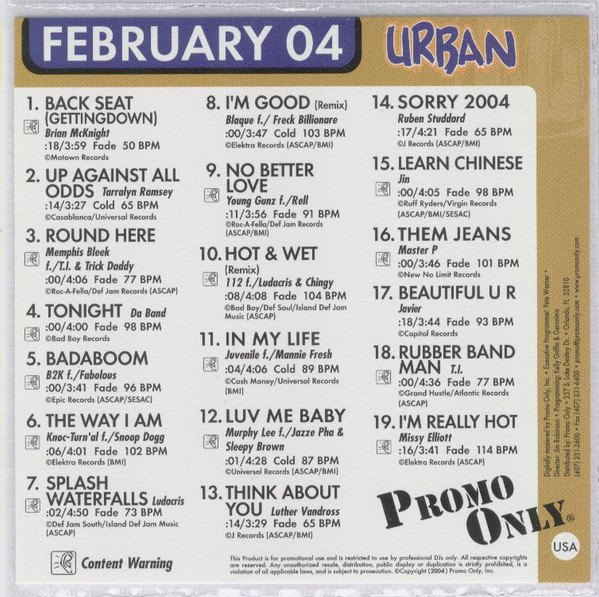 last ned album Various - Promo Only Urban Radio February 2004