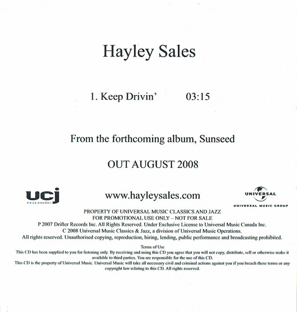 last ned album Hayley Sales - Keep Drivin