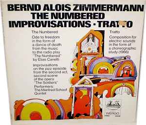 Bernd Alois Zimmermann - The Numbered / Improvisations / Tratto album cover
