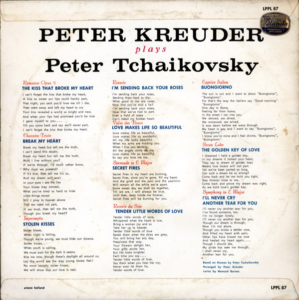 lataa albumi Peter Kreuder - Plays Peter Tchaikovsky