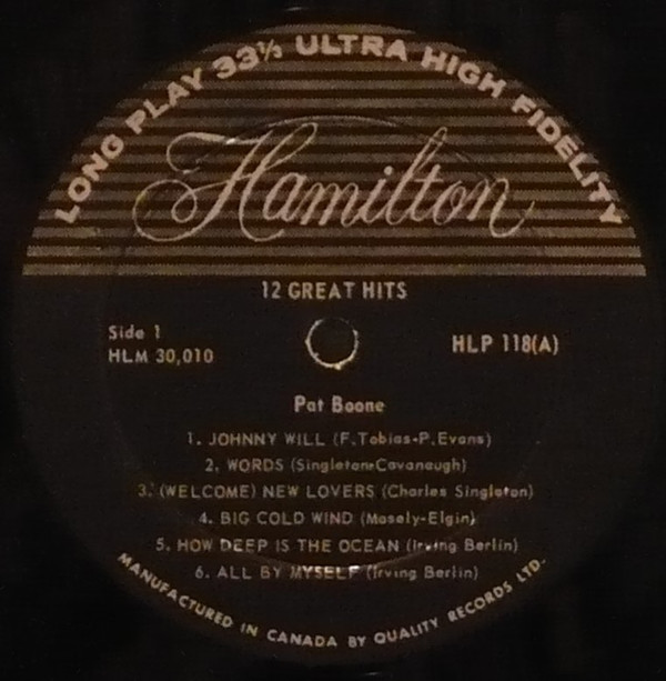 Pat Boone - 12 Great Hits | Hamilton (HLP 118) - 2