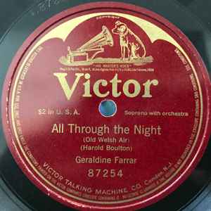 Geraldine Farrar - All Through The Night album cover