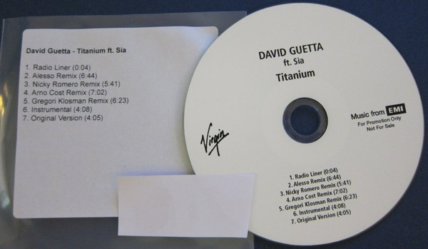 Roux Aprendiz Bienes David Guetta Ft. Sia – Titanium (2012, CDr) - Discogs