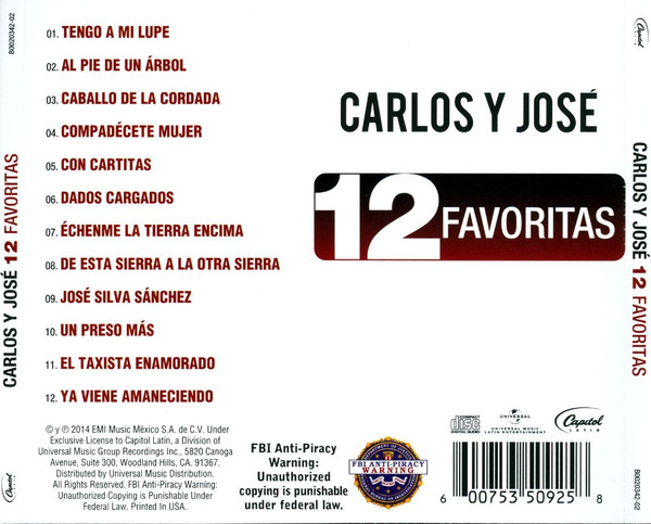 lataa albumi Carlos Y José - 12 Favoritas