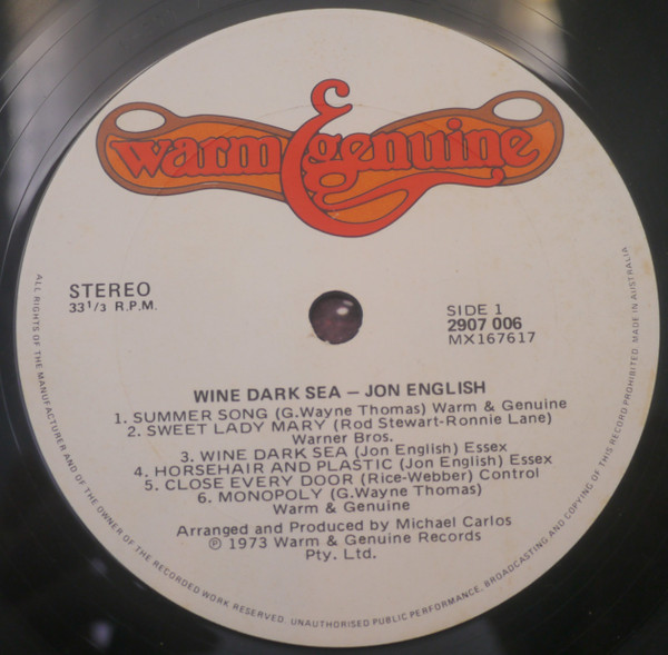 Album herunterladen Jon English - Wine Dark Sea
