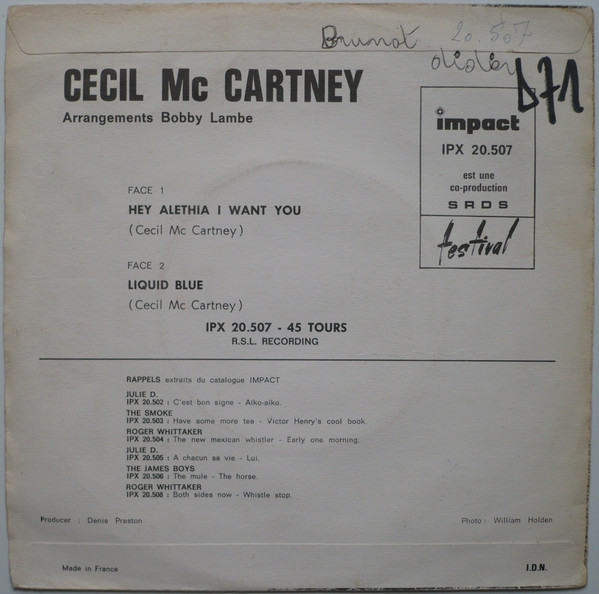 last ned album Cecil McCartney - Hey Alethia I Want You Liquid Blue