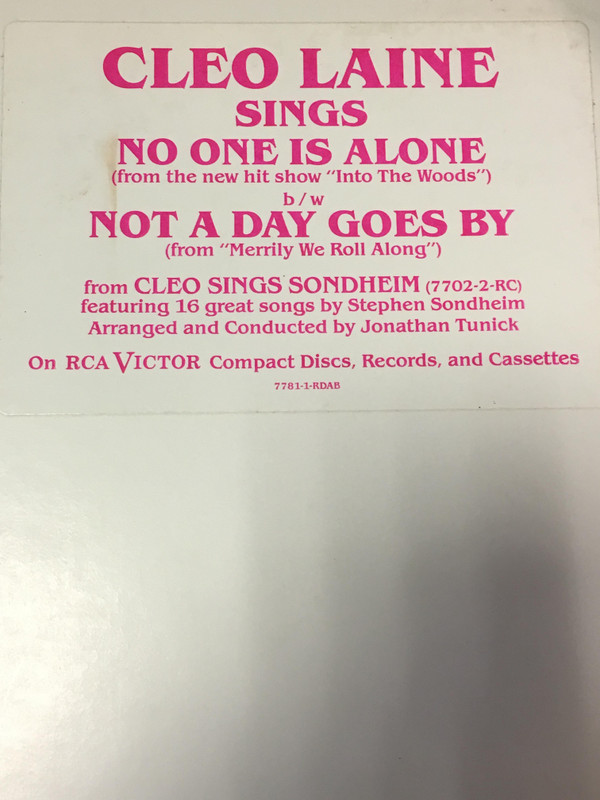 Album herunterladen Cleo Laine - No One Is Alone Not A Day Goes By